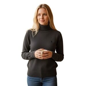 MODERN IMAGES 100% Cashmere Turtleneck Sweater Dark Gray Size Medium